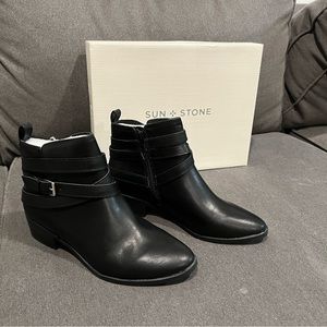 Sun + Stone Black Ankle Boots